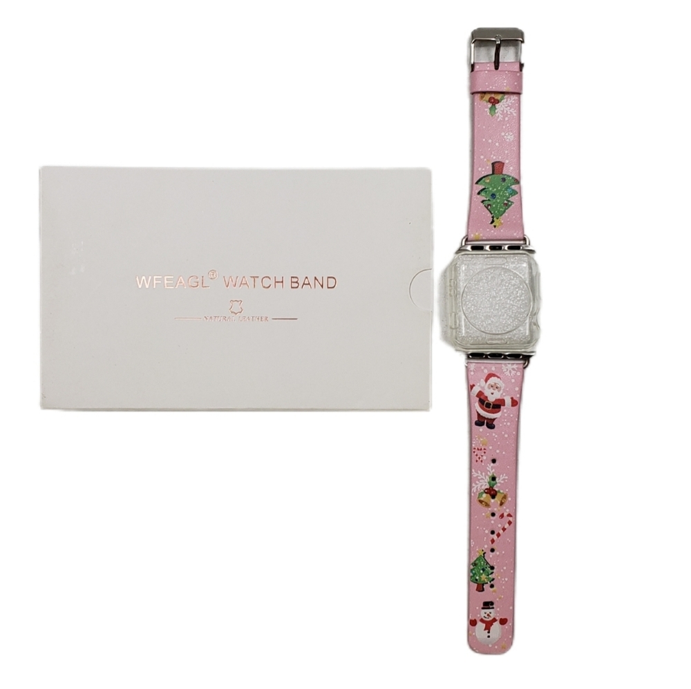NEW Pink Leather Watch Band iwatch Apple Compatible Christmas Holiday 38mm
